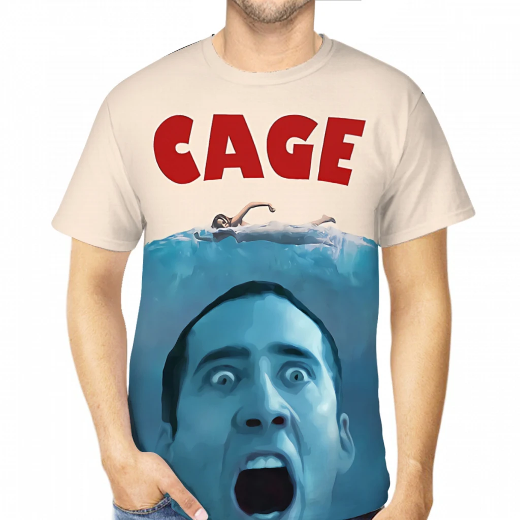 Nicolas Polyester TShirt for Men Cage Basic Casual Thin T Shirt Novelty Trendy