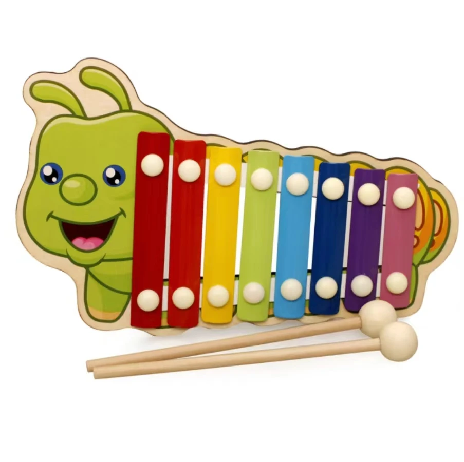 TongYueFun Children Musical Toys Wooden Xylophone Animal Crocodiles Preschool Early Learning Education Toys For Activities Baby