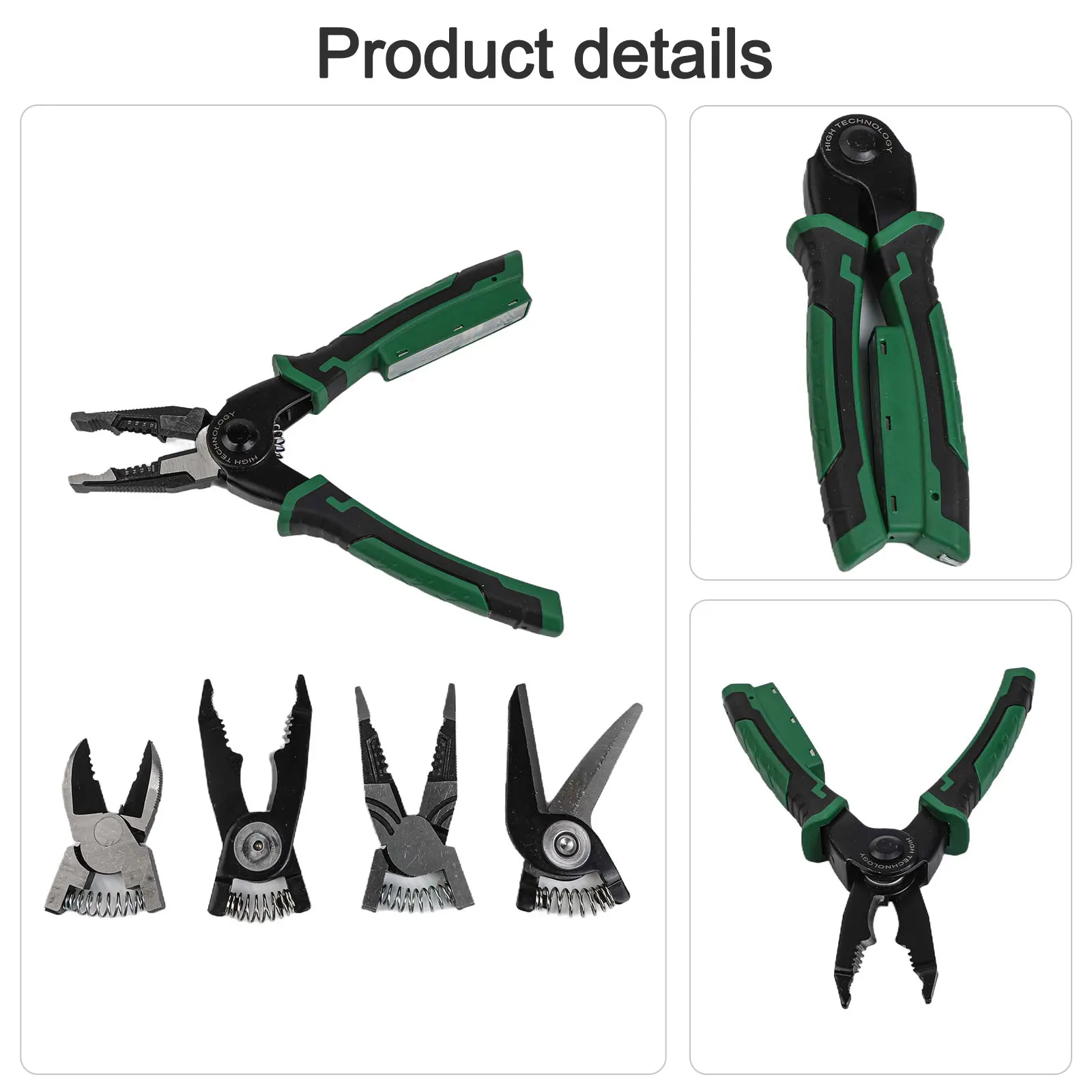 6 in 1 Interchangeable Wire Pliers for Crimping Cutting and Stripping Perfect for Electricians and Enthusiasts