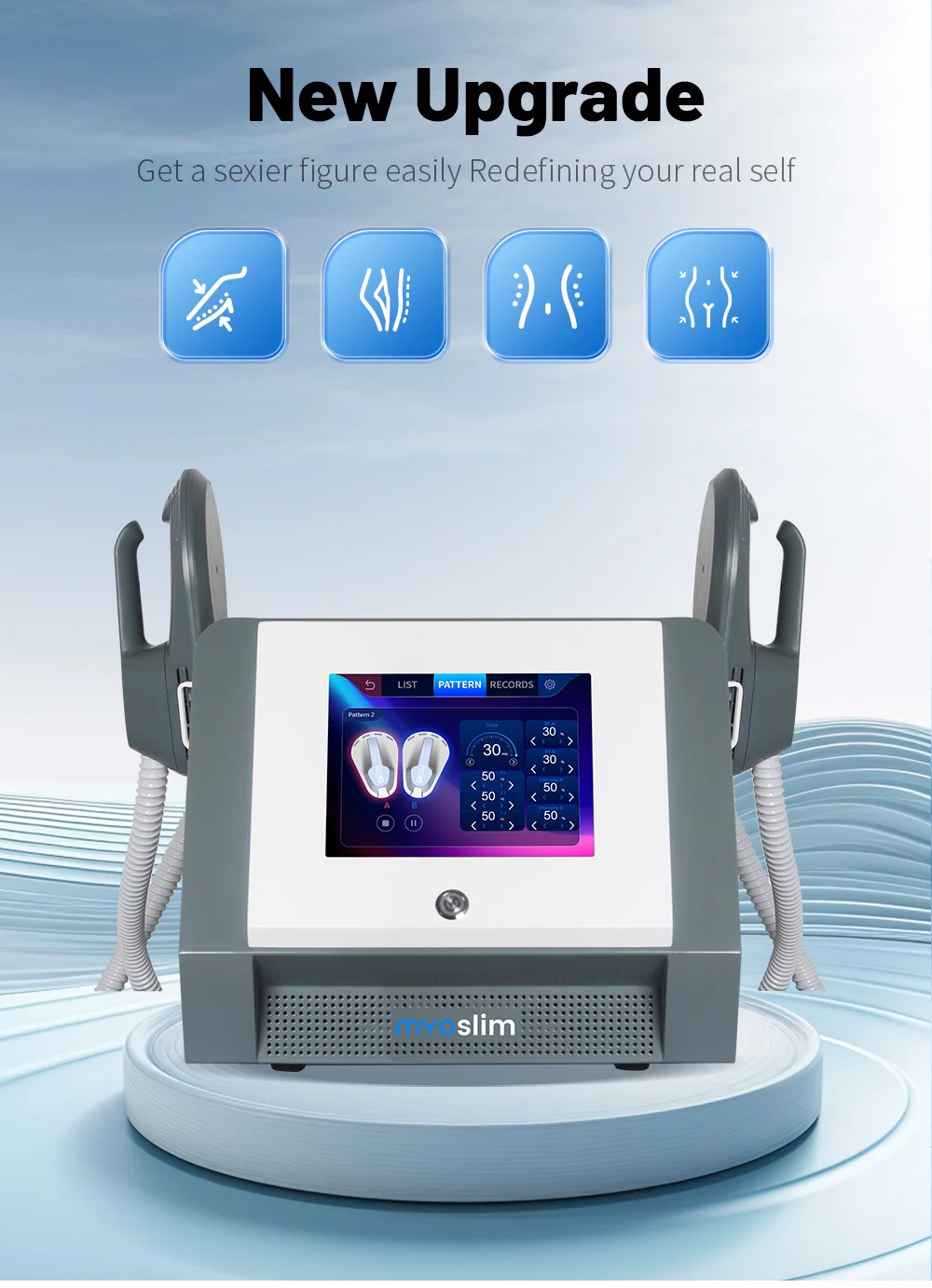 Professionelles EMS Körperformungsgerät 6500W 15Tes MYOslim Muskelstimulations-Schönheitsgerät für Taille, Hüfte und Bauch zur Körperformung – Detail 3