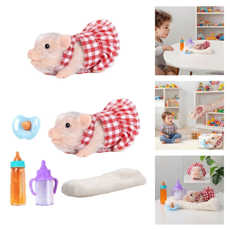 

Role Play Silicone Animal Toy With Squeeze Body Accessory And Fashionable Dress For Children A2UB