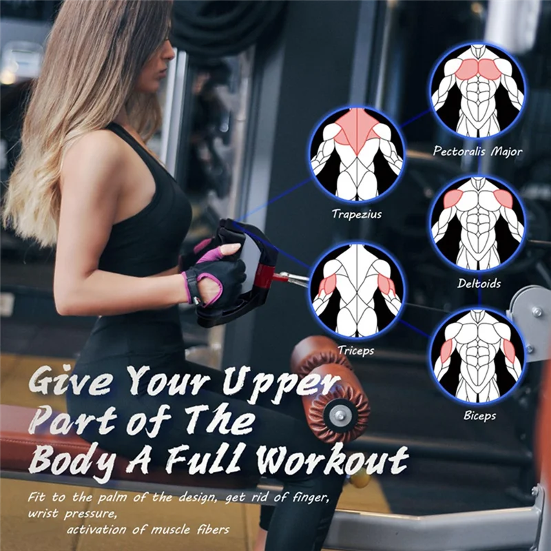 RTSHE-Biceps & Triceps مقبض للتمرين الخلفي، شريط مريح على شكل حرف V 360 °   آلة سحب الكابلات LAT ذات المقبض على شكل حرف V