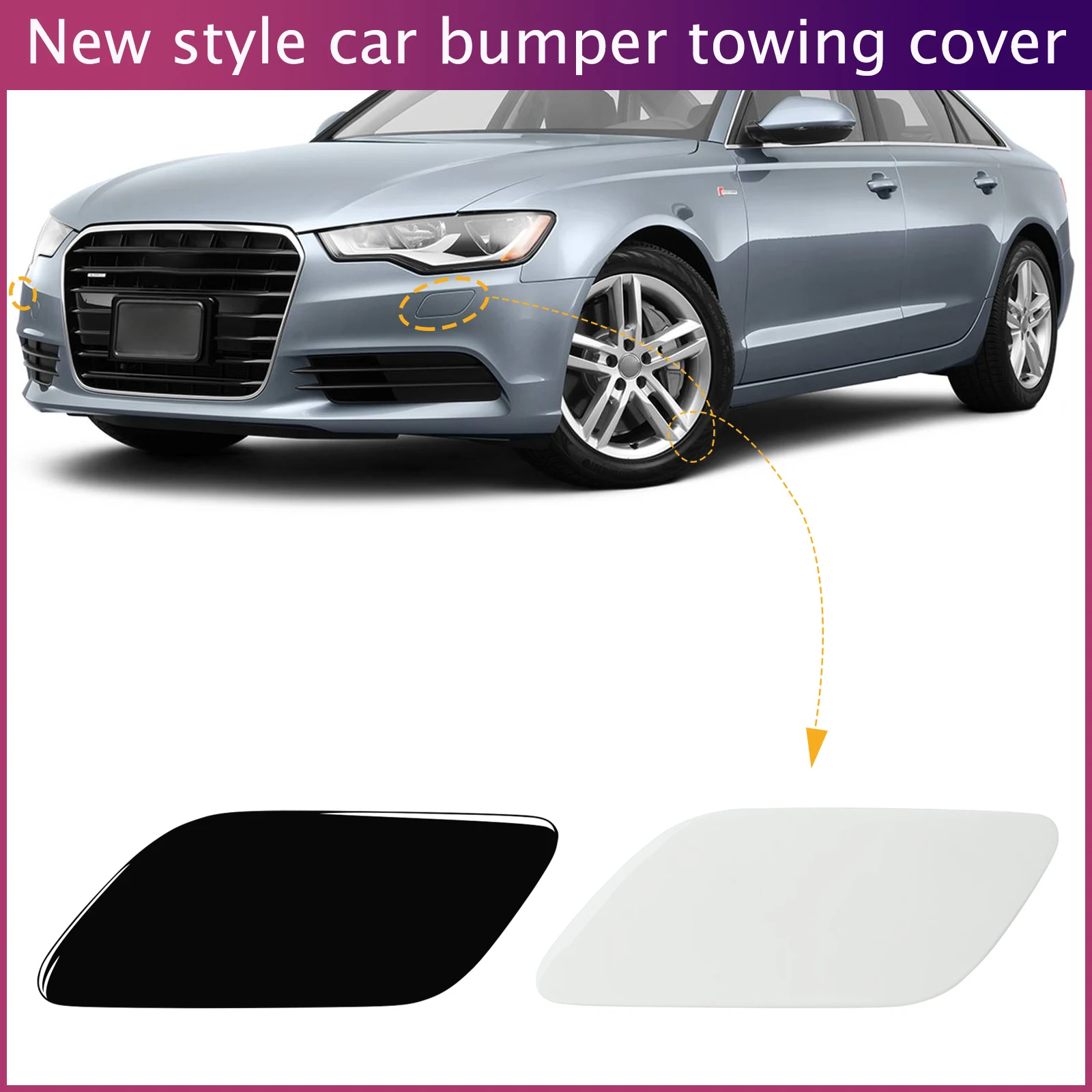

Front Bumper Headlight Headlamp Washer Jet Spray Nozzle Cover Cap For Audi A6 2012-2014 4G0955275 4G0955276 Left Right