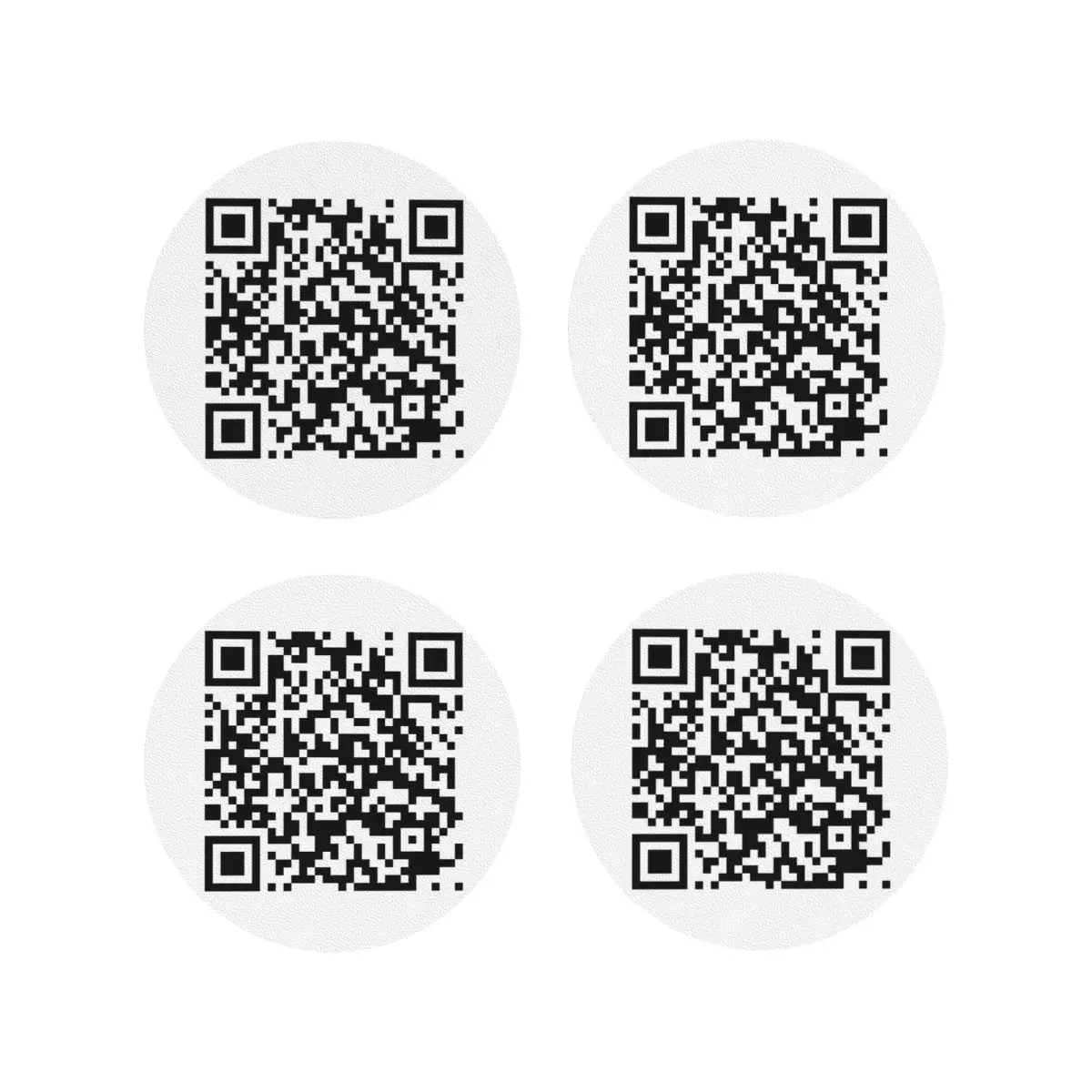 ريكول لن تمنحك أبدًا من قواعد الأكواب الجلدية QR، مفارش قهوة عازلة غير قابلة للانزلاق، مجموعة من 4 قطع