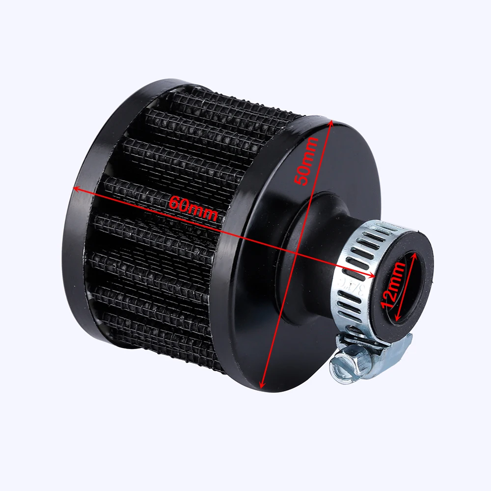 12mm 25mm High Flow Air Filter Universal Washable Black Silver Red Blue 0.5'' 1'' Replacement Car Cold Sport Air Intake Filter