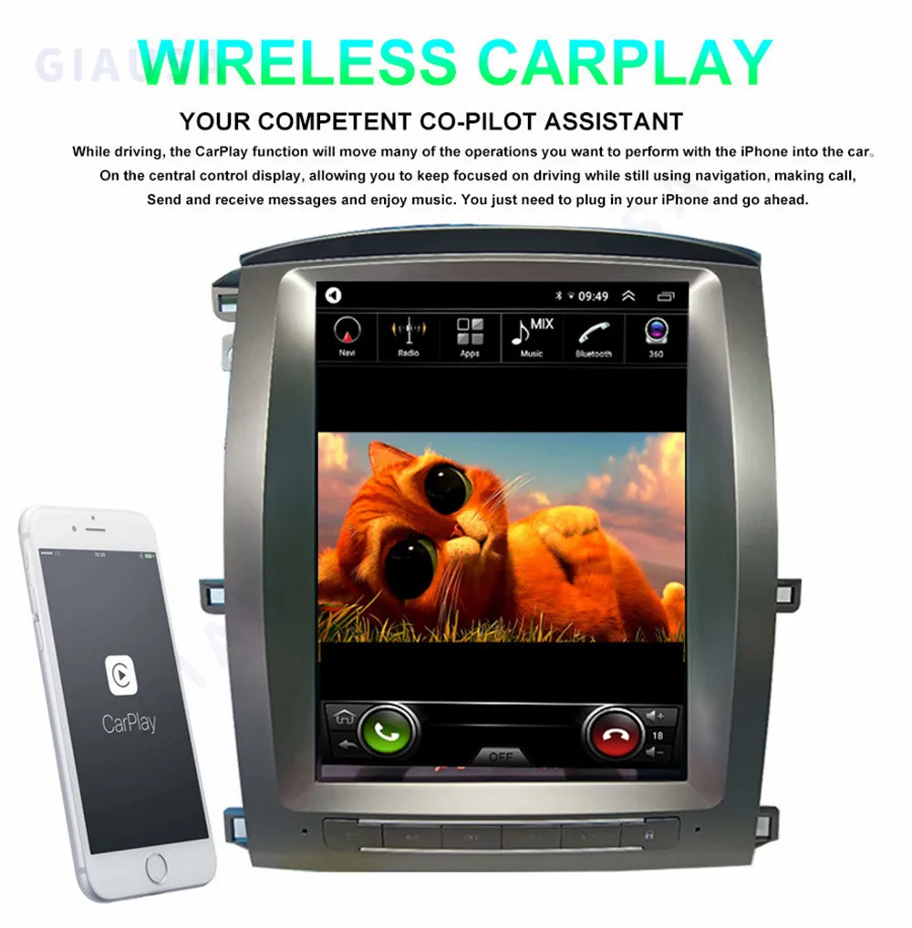 8+256G For Lexus Lx470 2002-2007 Android 12.0 Car Radio Multimedia Video Player Big Screen GPS Navigation Auto Stereo Unit