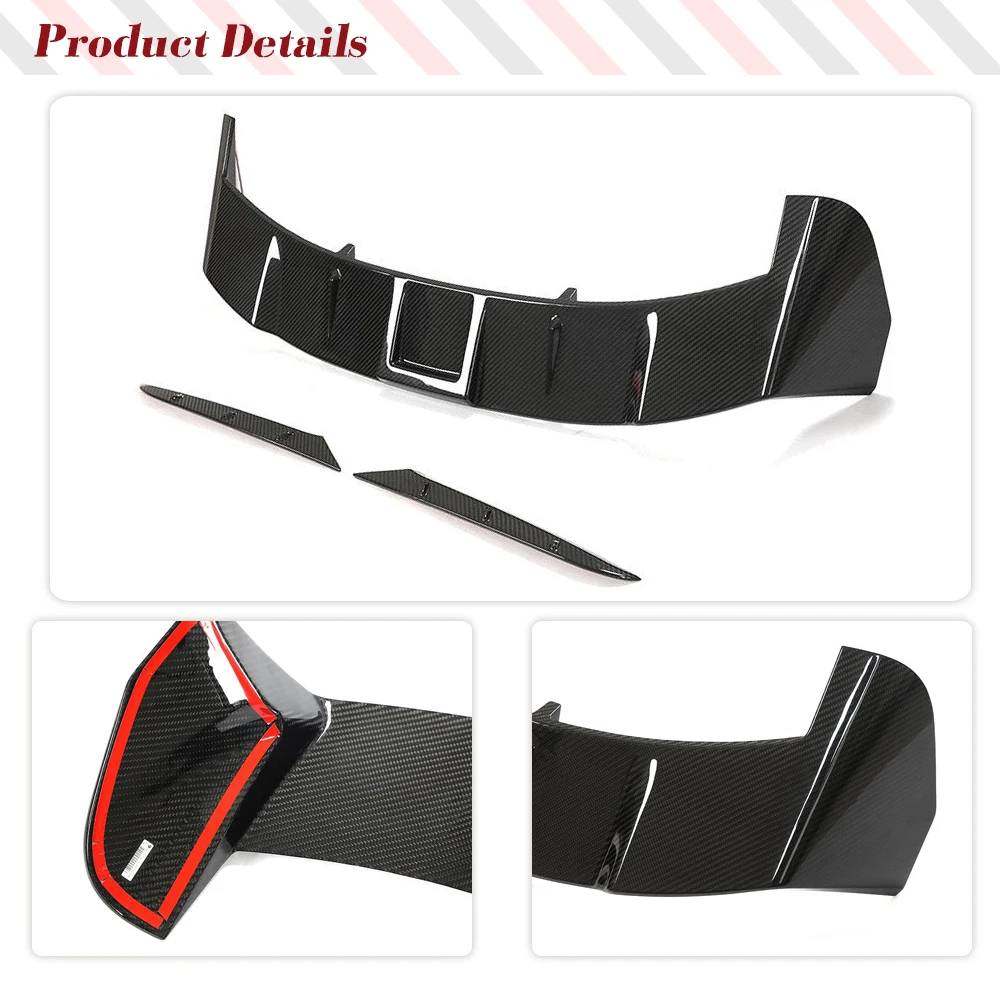 جناح سبويلر للسقف الخلفي للسيارة من الكربون الجاف لأودي RS6 C8 أفانت 2019-2023 أطقم هيكل السيارة للنافذة الخلفية