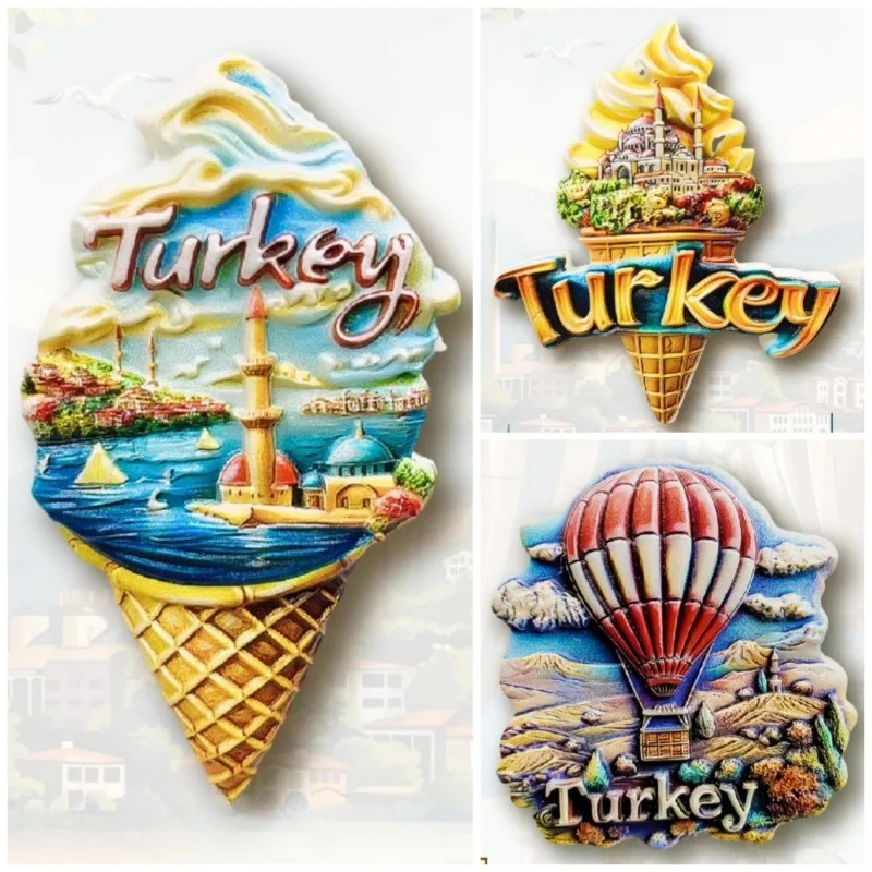 Turkey Souvenirs Hot Air Balloon Fridge Magnets Antalya Kemer Istanbul Cappadocia Fridge Stickers Home Decoration Wedding Gifts