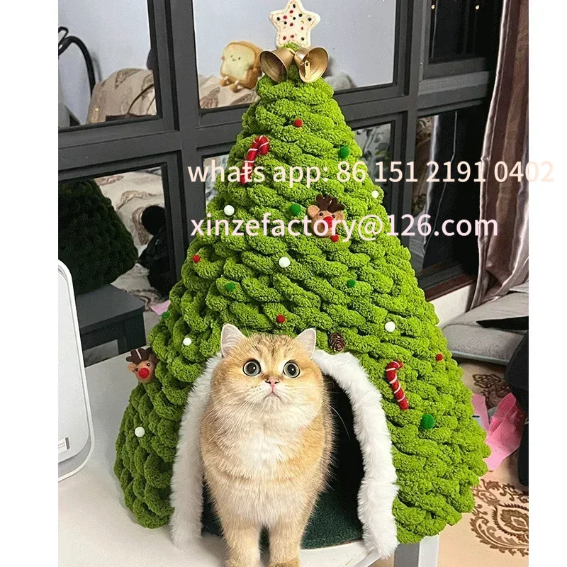 

Customizable Łóżko dla kota DIY Pakiet narzędzi z przędzy Domowe gniazdo dla szczeniąt na jesień Zimowe ciepło Cztery po