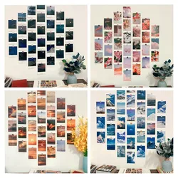 On Sale! 30 Sheets/Lot New Postcards Set Flowers, Sunset Glow, Mountains And Rivers, Starry Sky Theme Decoration Gift Wish Card