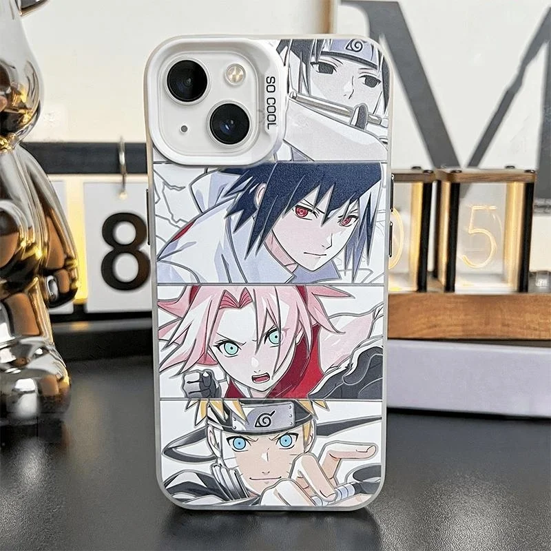 ناروتو ساسوكي ساكورا ساي أنيمي جراب هاتف آيفون 11 12 13 14 15 16 17 برو ماكس زائد 17 اير ناروتو غطاء مقاوم للصدمات كابا #1