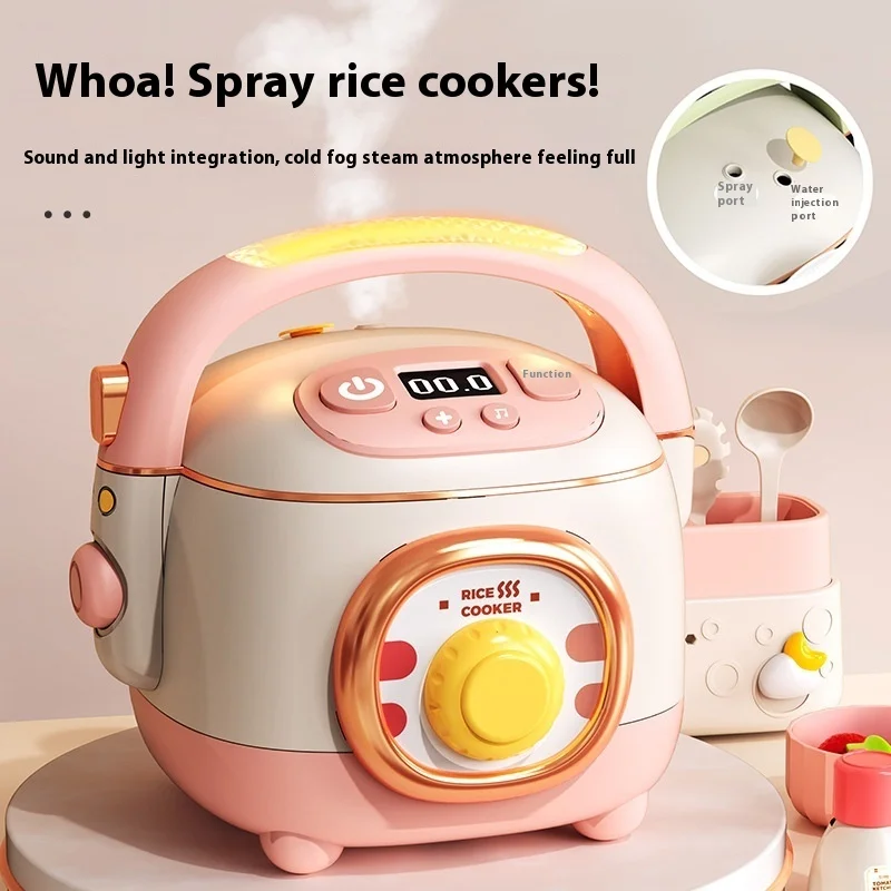 Giocattoli per bambini Set di fornelli elettrici a spruzzo a vapore Ragazzi e ragazze Go Home Kitchen Cucina Pasto Utensili da cucina Educazione precoce