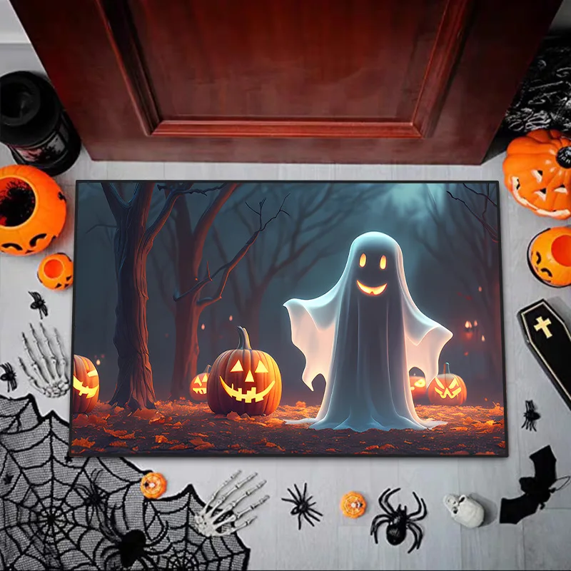 VIKAMA Halloween Abstract Party Lightweight Rug Anti Slip Dirt Resistant Entry Door Mat Home Decor for Room