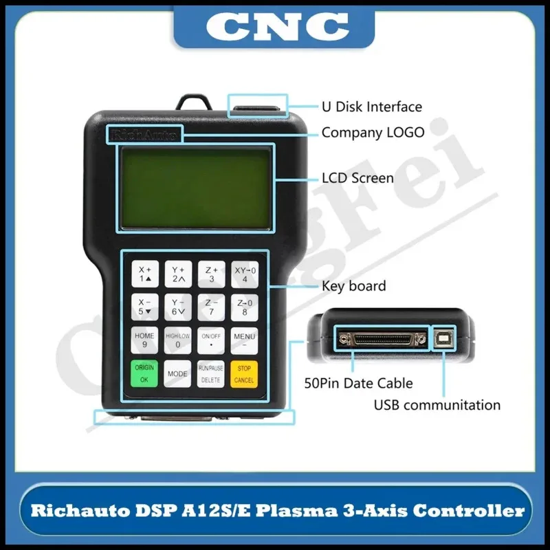 سيارة A12 CNC تحكم البلازما DSP 3-Axis USB CNC نظام التحكم في الحركة النسخة الإنجليزية آلة التوجيه باستخدام الحاسب الآلي آلة القطع