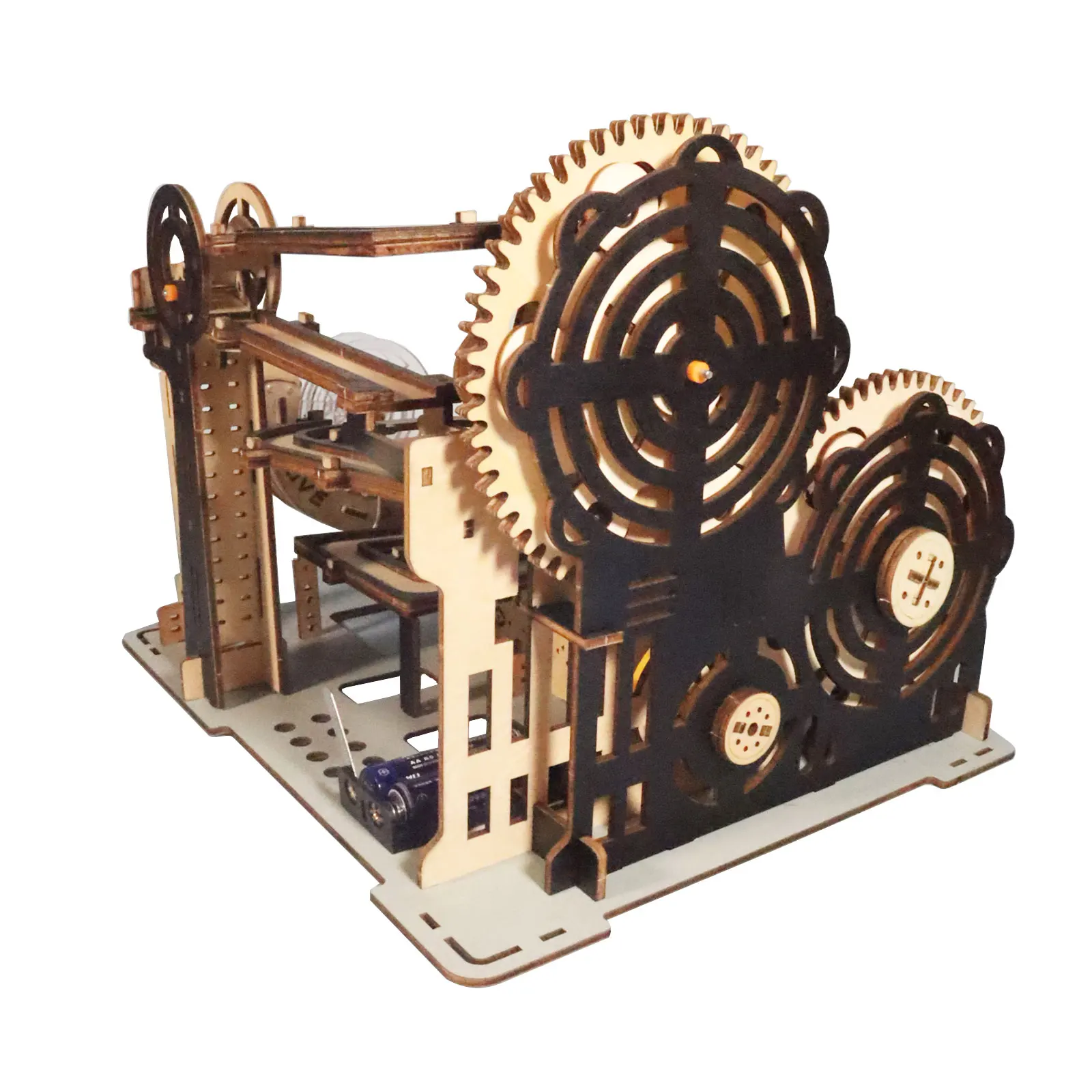 Electric 3D Wooden Puzzles Marble Run Model Kits Brain Teaser Puzzle DIY Handmade Christmas Gift