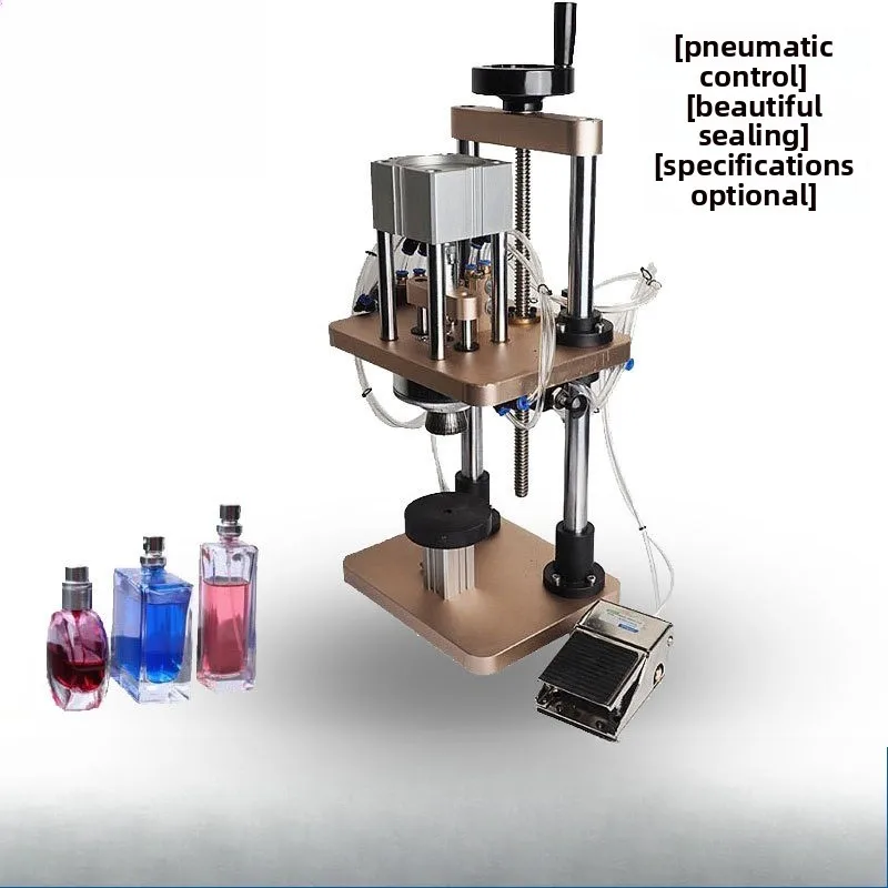 

Small desktop pneumatic capping machine Cosmetics essential oil bottle Perfume locking and capping machine