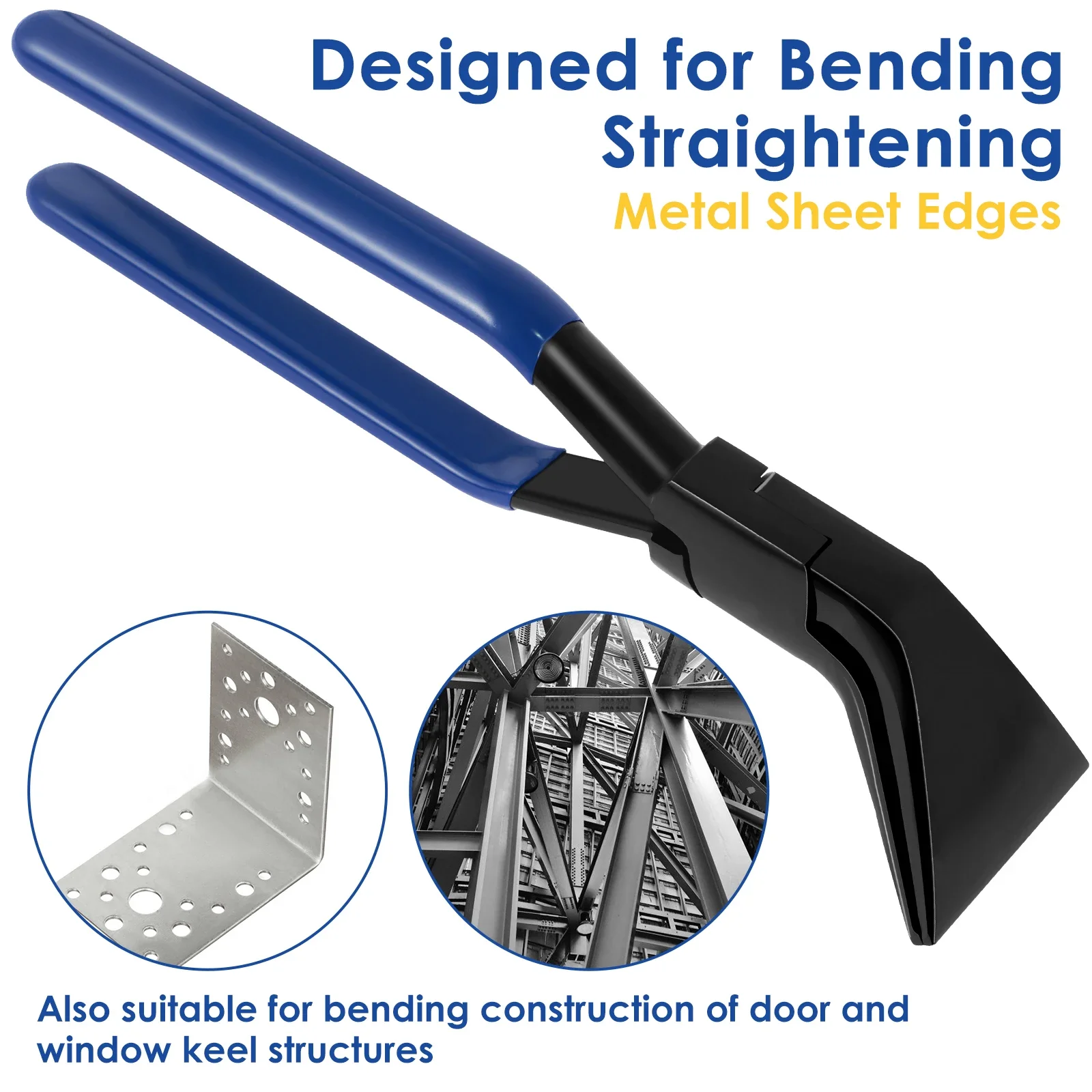 Hand Seamers Metal Steel Sheet Metal Bender Bending and Flattering Pliers with Anti-Slip Handle Straight/45° Sheet Metal Tools