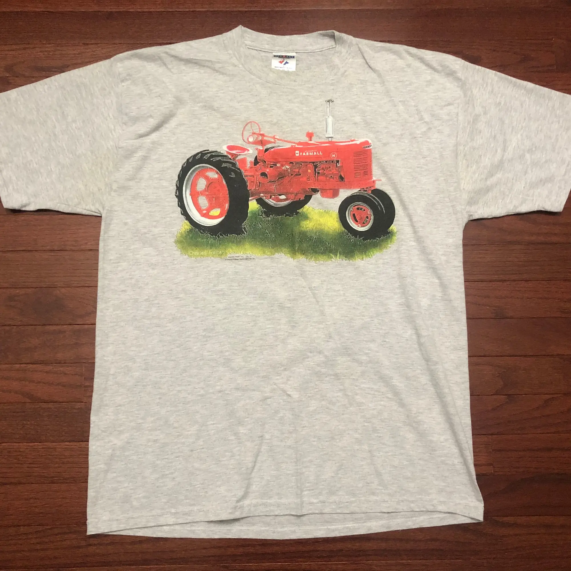 XL 90's McCormick Farmall Model H T shirt men's gray red vintage 1990's farm tractor farmer farming E