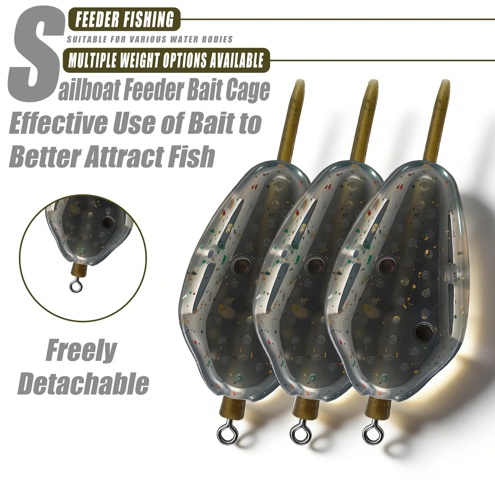 Premium Carp Fishing Method Feeder Kit - Inline Bait Dispenser with Built-in Weights, Top Terminal Tackle for Groundbaiting & Co