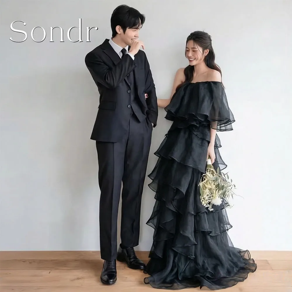 

Sondr Customized Tiered Luxury Korean Wedding Dresses Japanese Women Party Dresses Strapless Silk Organza Prom Party Gown 2026