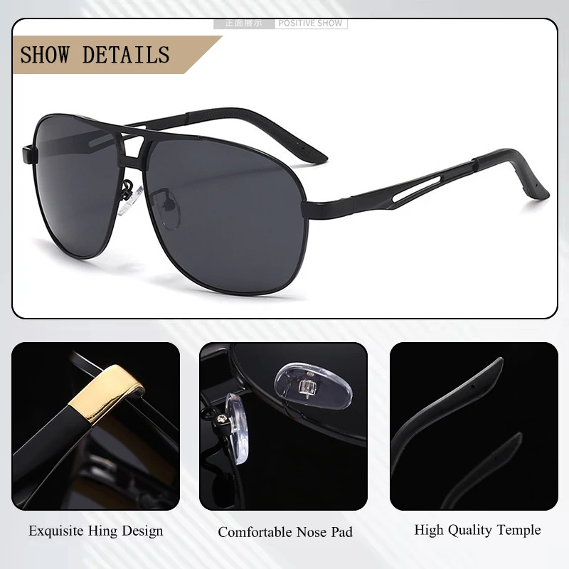 CRIXALIS Pilot Polarized Sunglasses Men Outdoor Sport Fishing Sun Glasses Male Fashion Anti Glare Driving Shades UV Protection