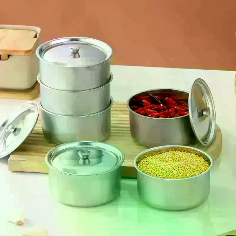 1/3/5PCS Stainless Steel Steamed Egg Bowl Ramen Rice Fruit Salad Stew Bowls With Lids Soup Cup Food Container Kitchen Tableware - view 4