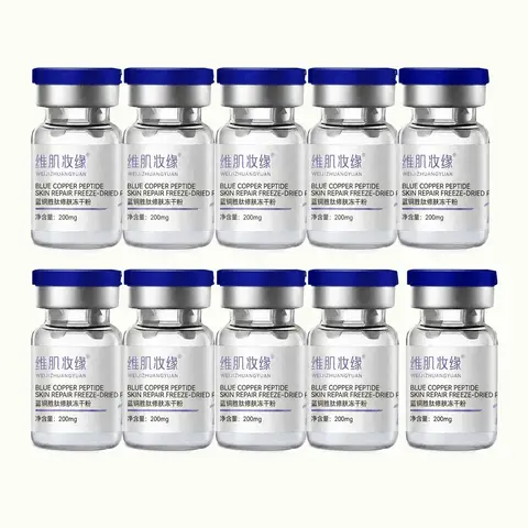 Blue Copper Peptide GHK-CU Copper Lyophilized Powder Hydration Skin Rejuvenation Improve Elasticity Repair Skin Barrier 5pairs