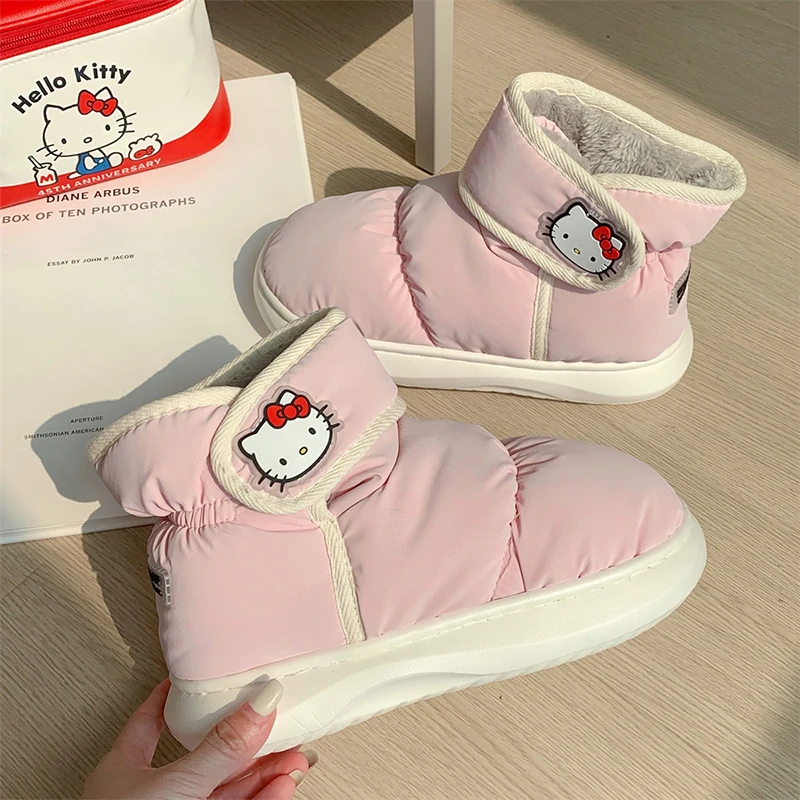 

Kawaii Sanrio Snows Boots Hello Kitty Cute Cotton Anime Figuret Winter Student Outdoor Warm Non-Slips Waterproof Shoes New Style