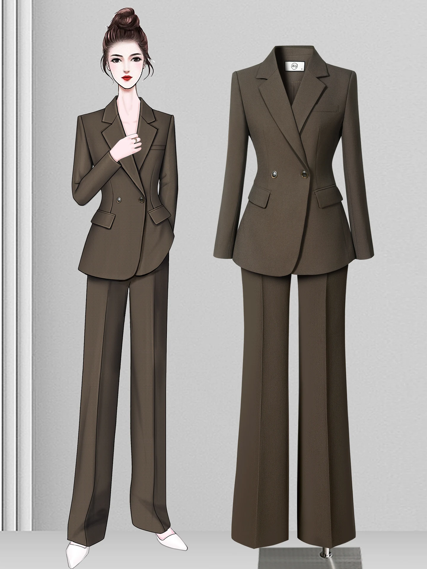 Elegant Professional Women's Suiting Outfit 2026 New Autumn Winter High-End Commute Interview Jacket Long Sleeve Pants