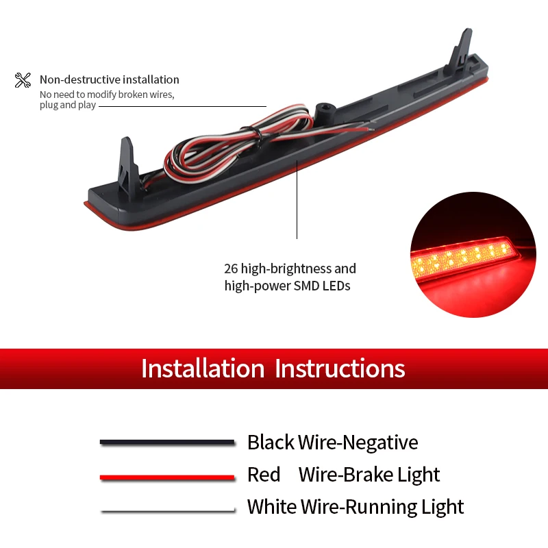 

2×for Toyota Vellfire 40 Series - Rear Bumper Brake Lamps Reflector LED Taillight Reversing Signal Lights Car Assembly Indicator