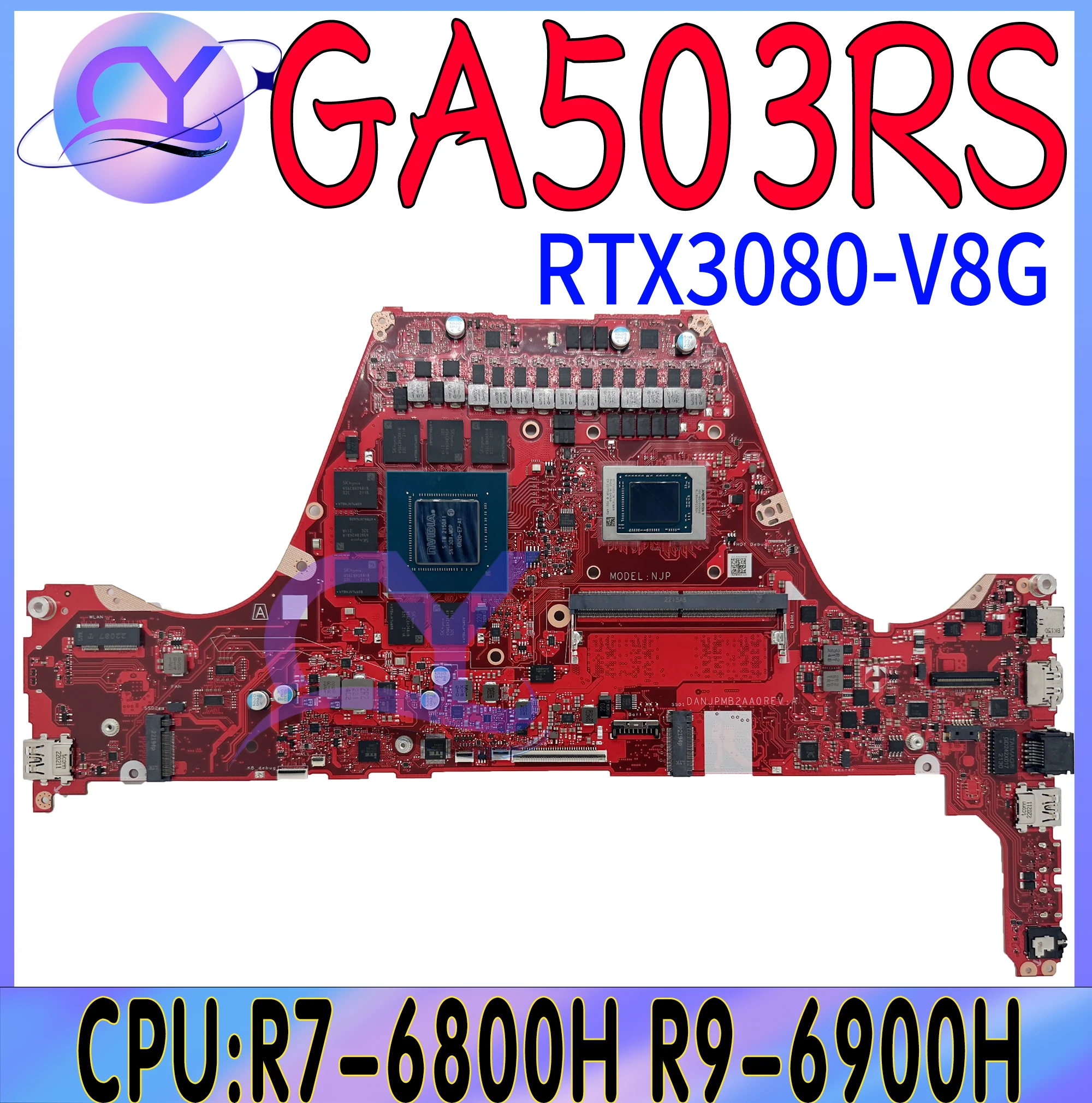 

KEFU Mainboard For ASUS GA503RS GA503R GA503RW GA503RM Laptop Motherboard R7 R9 RTX3060/V6G RTX3070Ti/RTX3080-V8G RAM-8GB