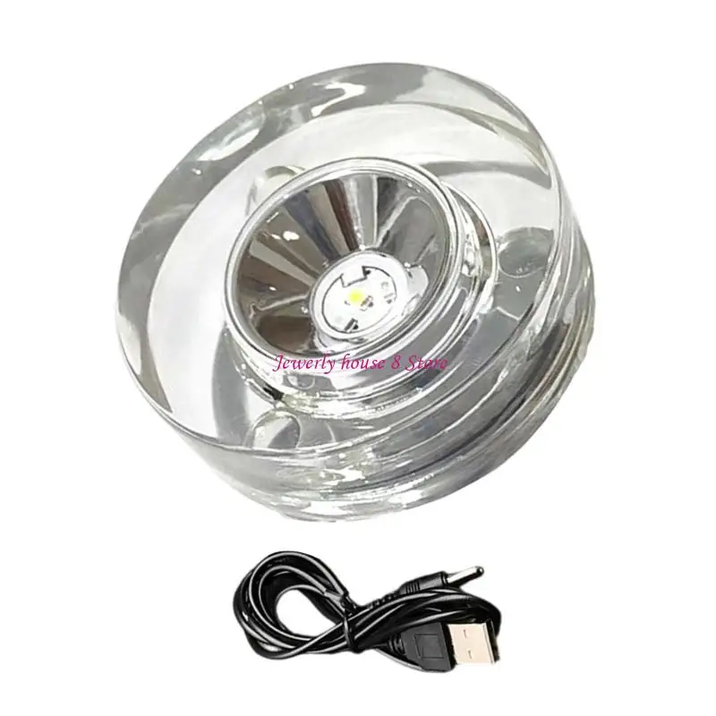 

Adjustable LED Crystals Display Stand Child Safe ABS Base 7 Lighting Effects