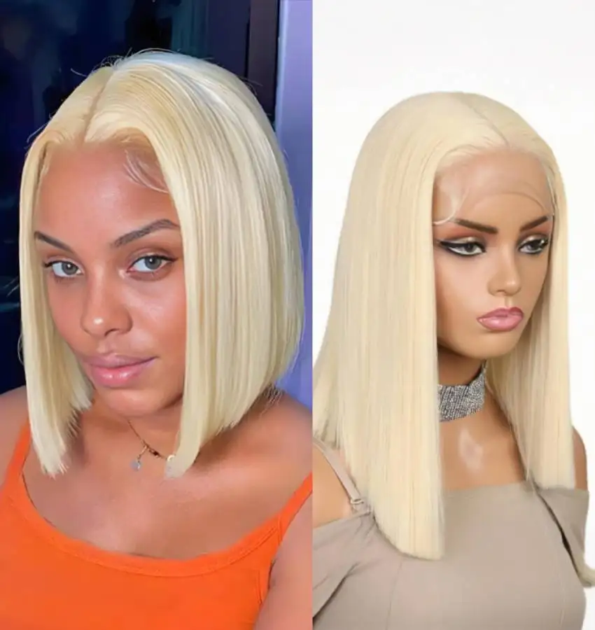 

613 Bob Straight Wigs 13x4 HD Lace Frontal Human Hair 8-16 inches 13x6 Transparent Lace Front Wig For Women