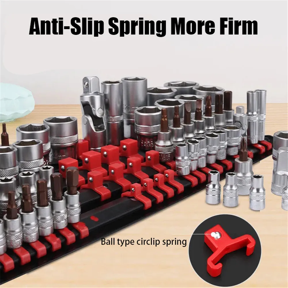 Imagem -05 - Universal Soquete Chave Titulares Socket Organizer Rail Bracket Wall Tool Storage Rack Rail 80 Pcs