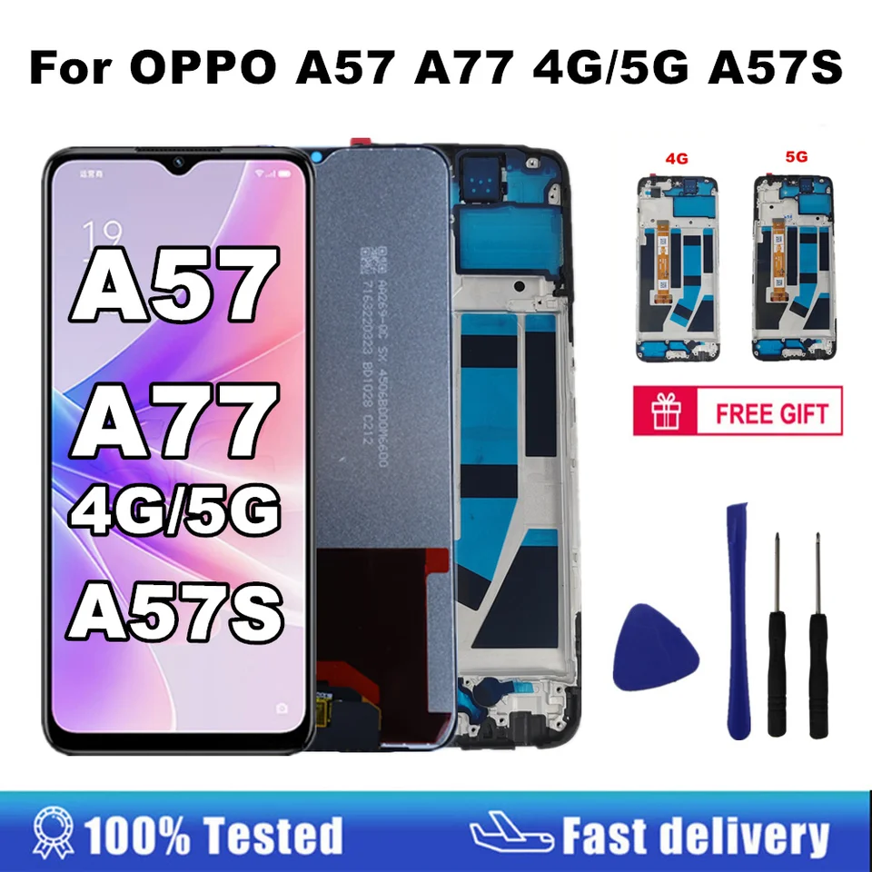 Pantalla de 6.56'' para OPPO A57 A77 4G/5G A57S LCD CPH2387 PFTM20 CPH2385 CPH2339 Pantalla táctil Panel digitalizador Reemplazo