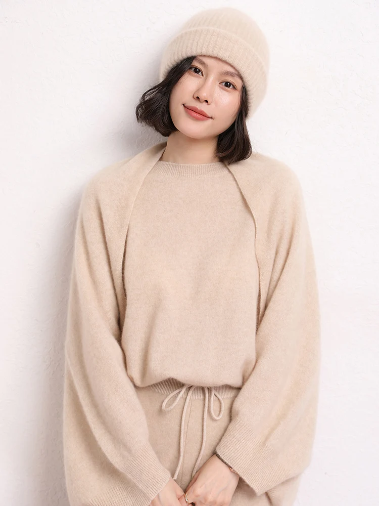 Novo luxo feminino 100% malhas de caxemira xales cachecol estilo simples outono inverno macio quente envolve senhora do escritório cashmere malha topos