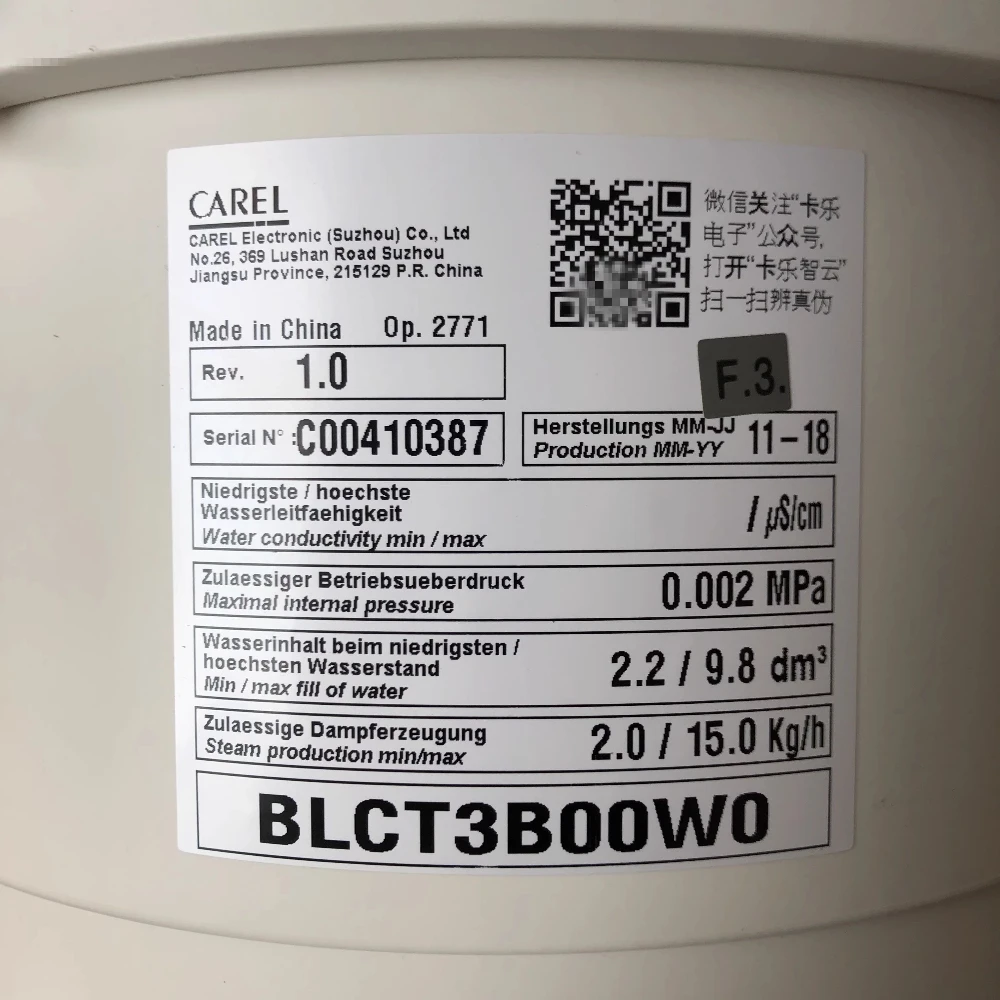 CAREL BLCT3B00W0 Humidifier Bucket BLCT3BOOOWO 15KG New Original