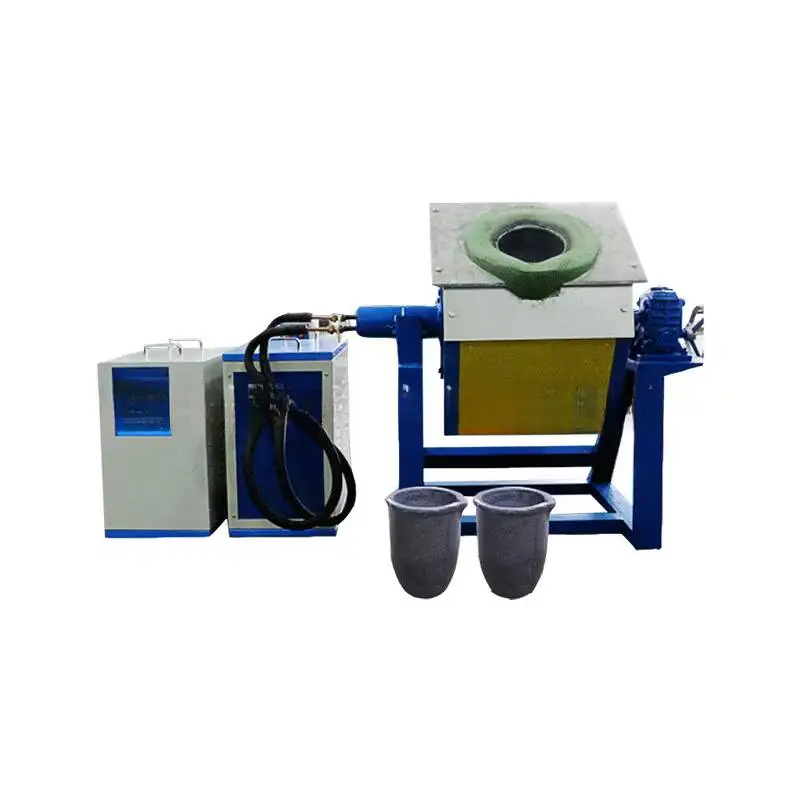 Medium Frequency Induction Heating Machine Small Tilting Metallurgical Furnace for Copper Melting
