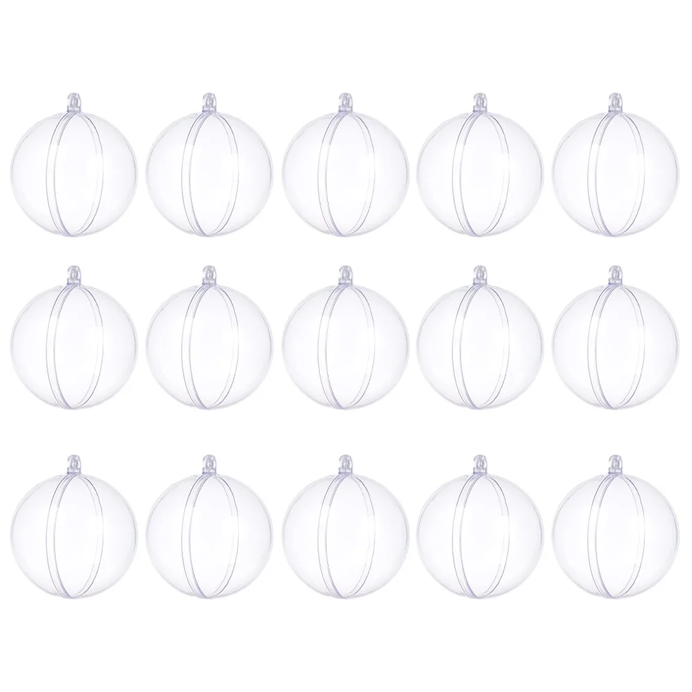 

15Pcs Plastic Christmas Hollow Ball Pendant Transparent Hanging Ornament for Xmas Tree Party Decoration Christmas Ornaments