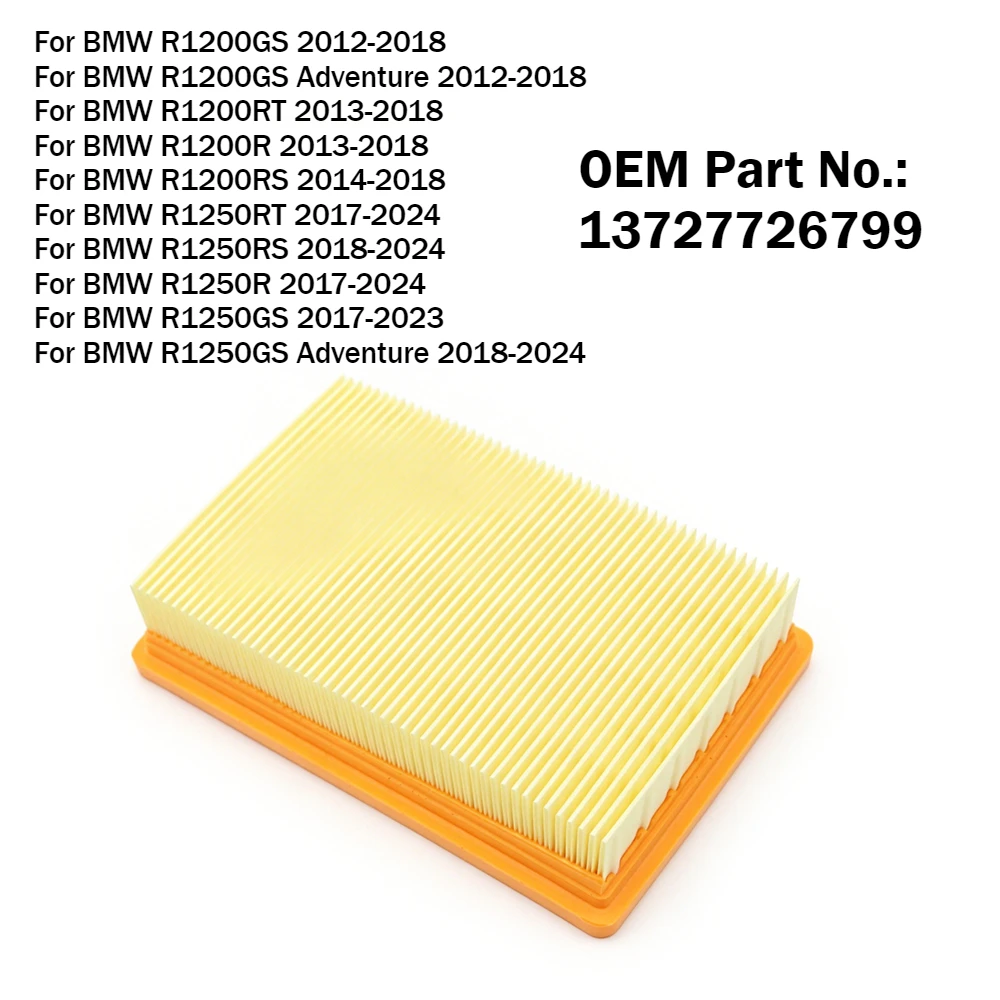 

Air Filter For BMW R1200GS Adventure 12-18 R1200RT R1200R 13-18 R1200RS 14-18 R1250RT R1250R 17-24 R1250GS 17-23 R1250RS 18-24