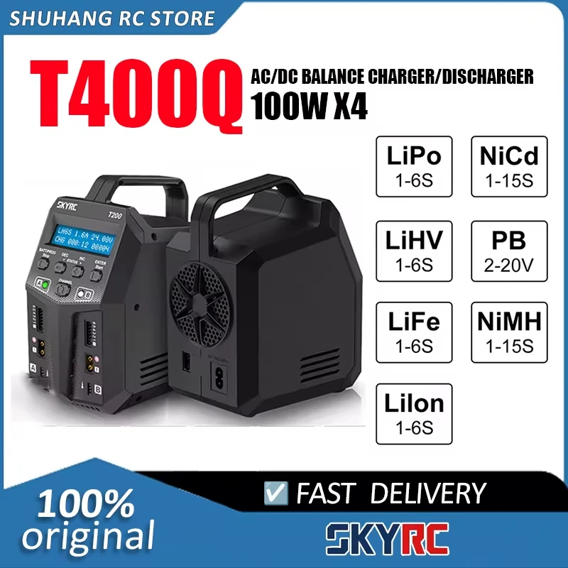 

SKYRC SK-100189 T400Q Lipo Battery Balance Charger/Discharger Quattro AC/DC 1-6S XT60 LiFe NiMH NiCd RC Battery Charger