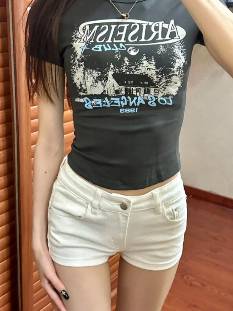 

Low Waist Denim Shorts Women's Summer plus Size Slimming Flattering Hot Pants Tummy Control Bootcut Jeans Casual High Waist