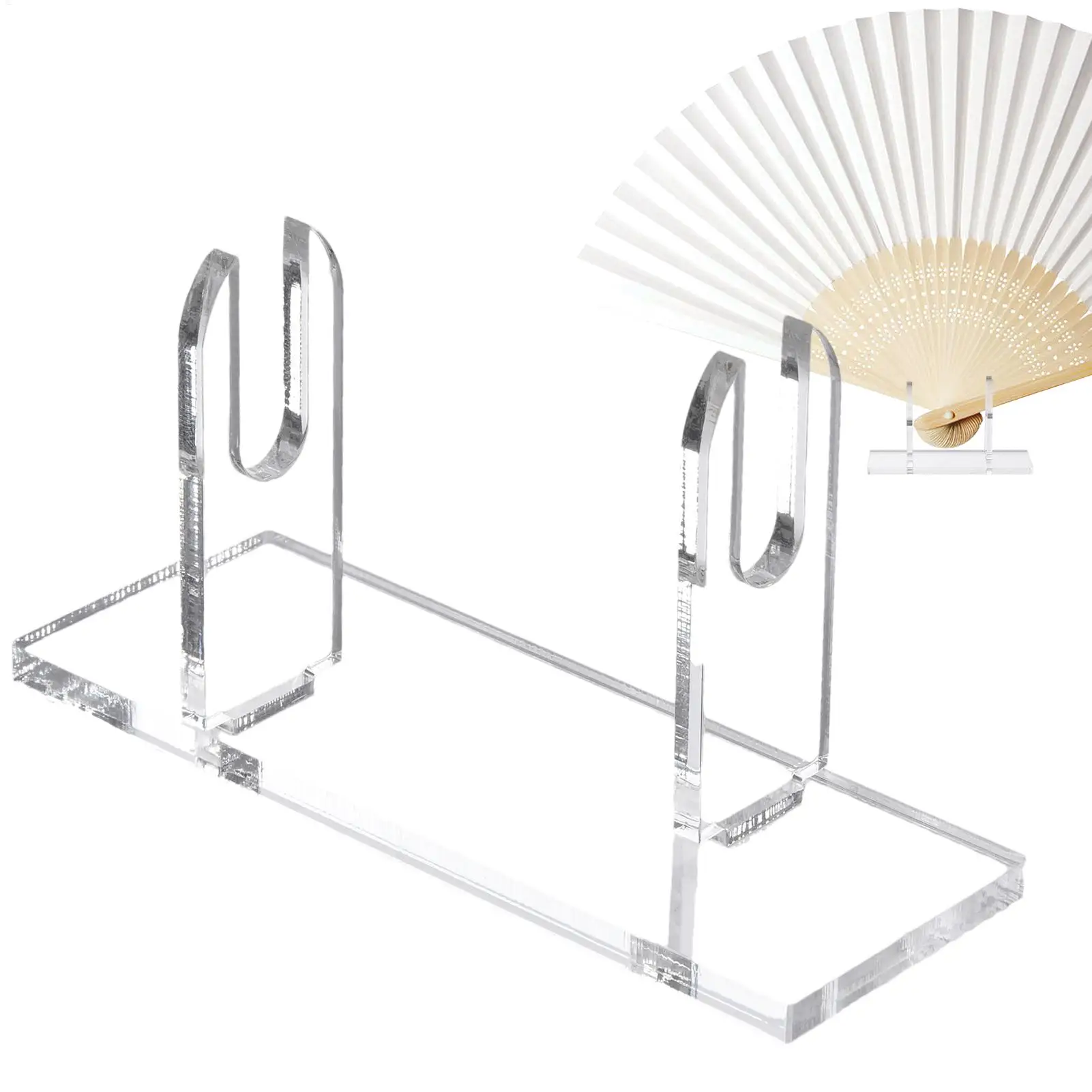 Transparenter Handventilatorständer, abnehmbarer Ventilator-Displayhalter aus Acryl, Aufbewahrungsregal für Handventilatoren, Display mit versetzten Rillen