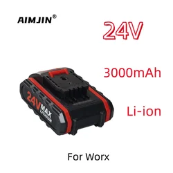 24V 3000mAh Replacement Battery for WORX 36VF 48VF 88VF Rechargeable Lithium-ion Cordless Screwdriver Tools Batteries