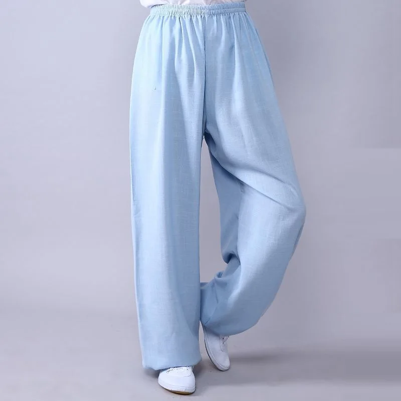 

Cotton Linen Tai Chi Pants Practice Men Women Martial Arts Yoga Trousers Breathable Exercise