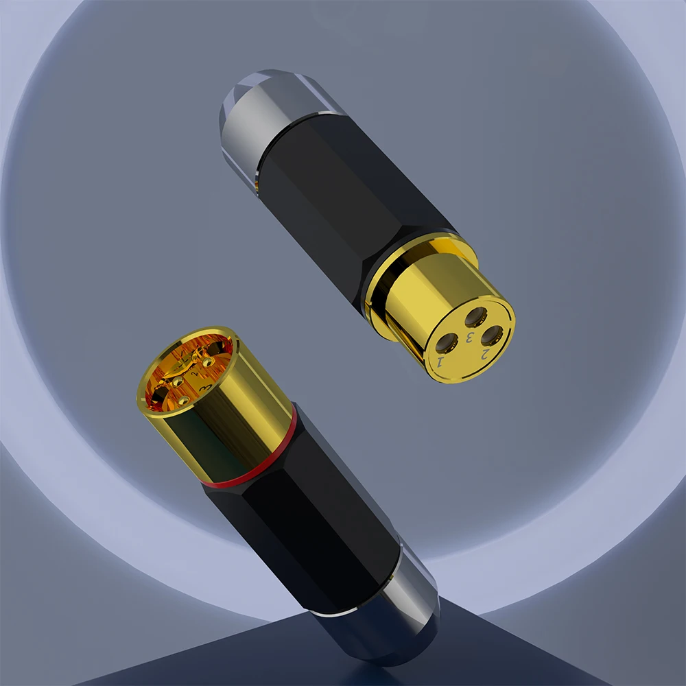 Monosaudio XMF709/XMF709 Pure Copper Gold/Rhodium plated XLR Plug Connector Jack Hifi Audio MIC Cable Balance Connector Plug
