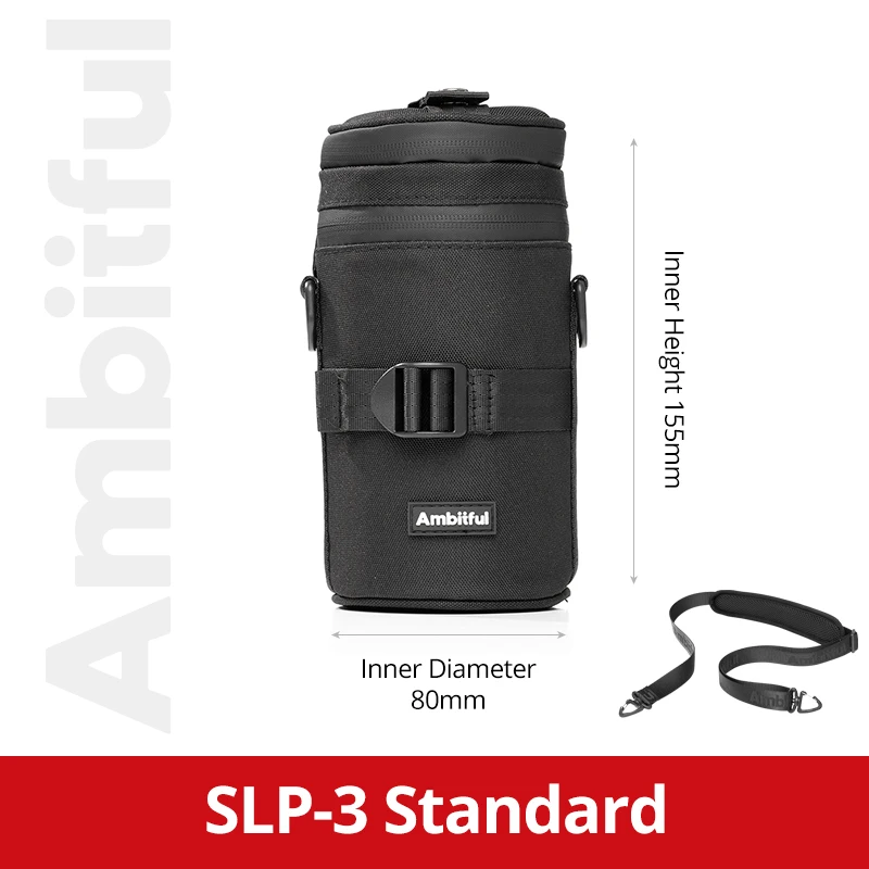 NIEUWE AMBITFUL Camera Lens Tas Tasje met S M L XL Maat voor Canon Sony Nikon DSLR Camera Lens Barrel Case met Haak