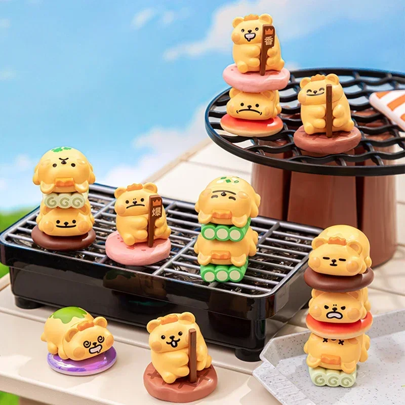 Bear Worm Kebab Series Mini Blind Box Anime Figure Guess Bag Ornament Figurines Home Decor Desktop Dolls Model Girls Gift