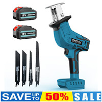 Cordless Reciprocating Saw 18V Variable Speed with 2x5.5Ah Batteries & 4 Blades, 3000RPM Reciprocating Saw for Wood