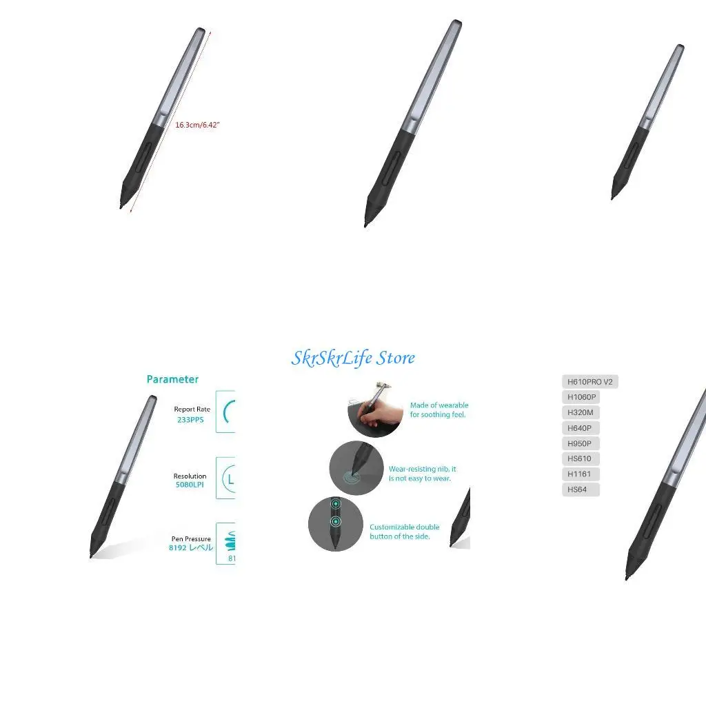 E65E لـ PW100 Digital Pen لـ H640P H950P H1060P H1161 HC16 HS64 PEN #1